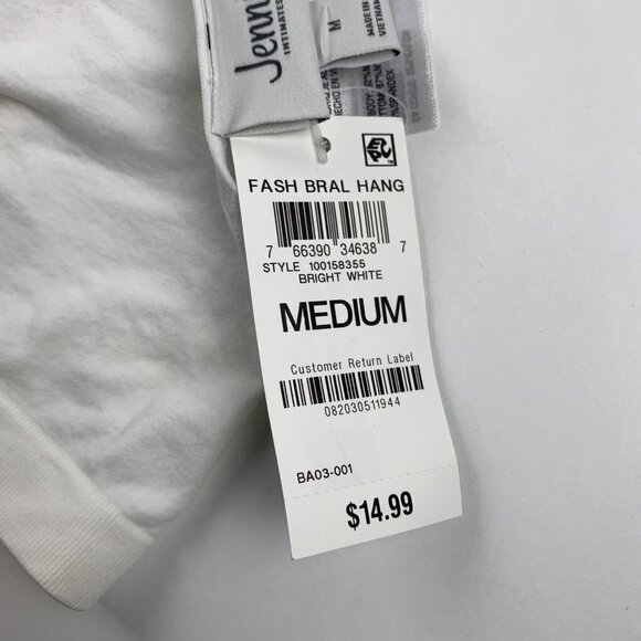 Jenni Women's Light Support Low Scoop Neck White Pullover Bralette Size M NWT‎ - Picture 3 of 7
